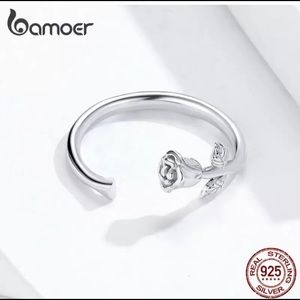 Dainty Silver Rose Ring